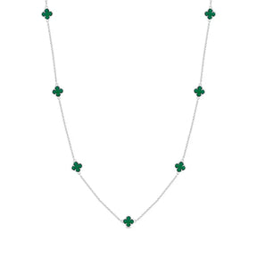 Colar Prata Leve Longo Verde