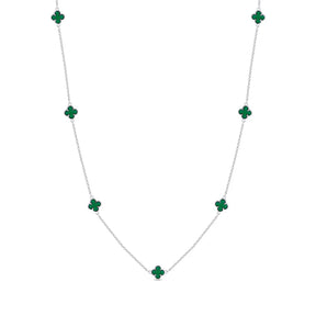 Colar Prata Leve Longo Verde