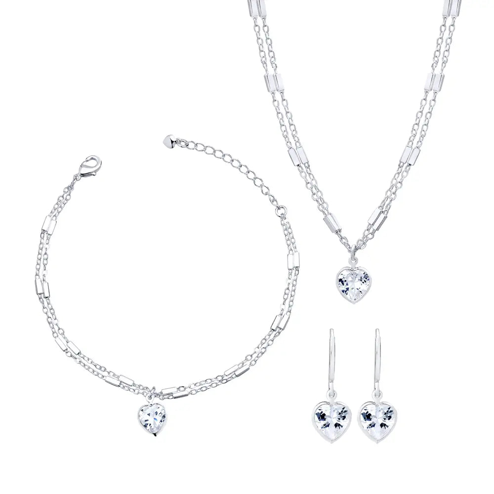 Conjunto Prata Leve Lovely Heart