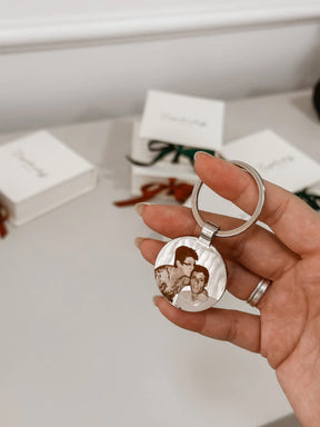 Chaveiro redondo personalizável  Aço inoxidável + Brinde Exclusivo