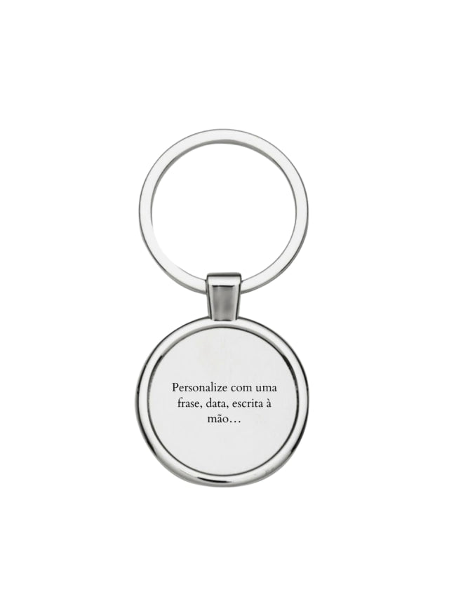 Chaveiro redondo personalizável  Aço inoxidável + Brinde Exclusivo