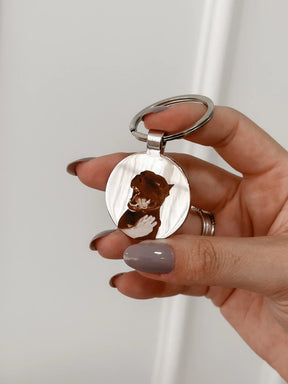Chaveiro redondo personalizável  Aço inoxidável + Brinde Exclusivo