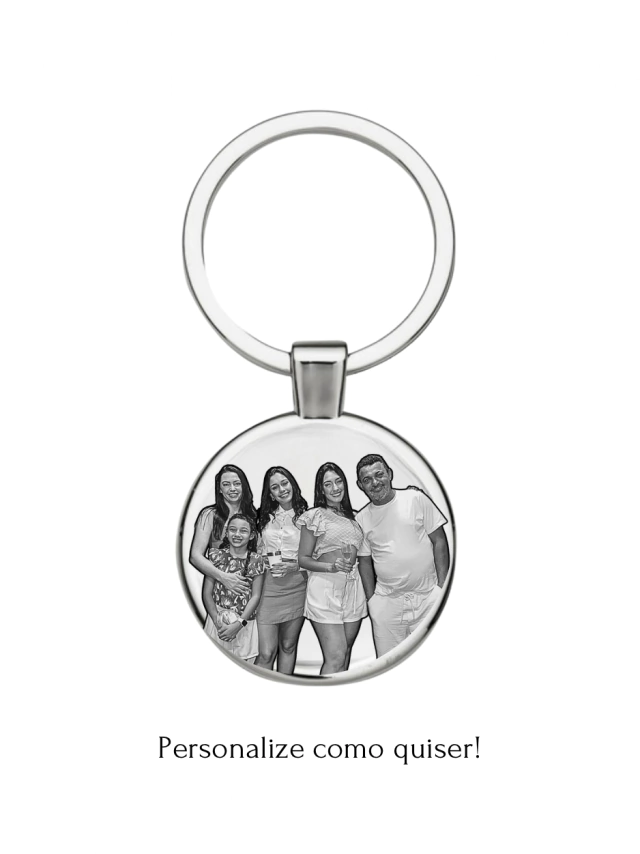 Chaveiro redondo personalizável  Aço inoxidável + Brinde Exclusivo
